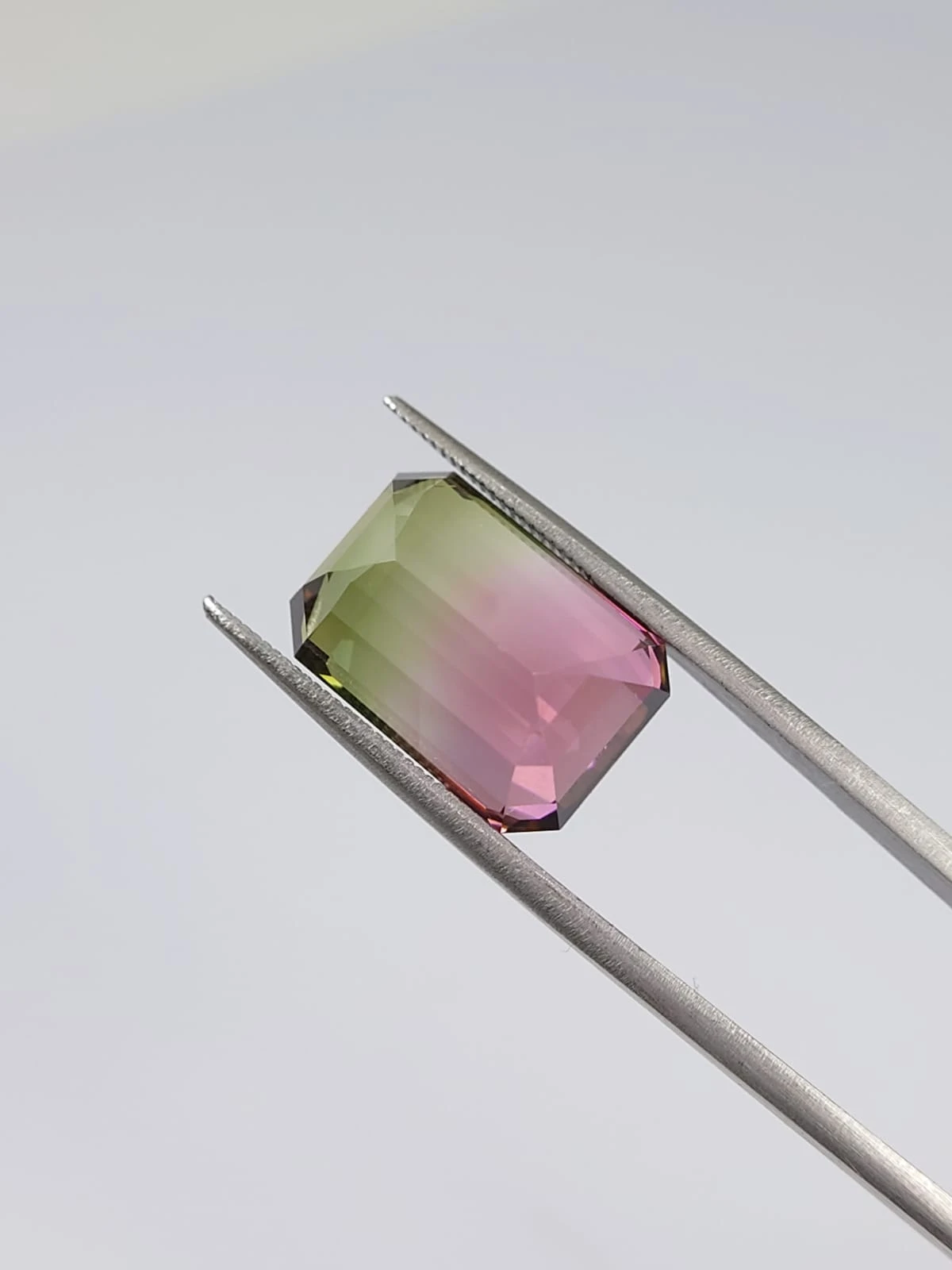 15.74ct Natural Stunning Bicolor Tourmaline Emerald Cut Loose Gemstone from Afghanistan — view 4